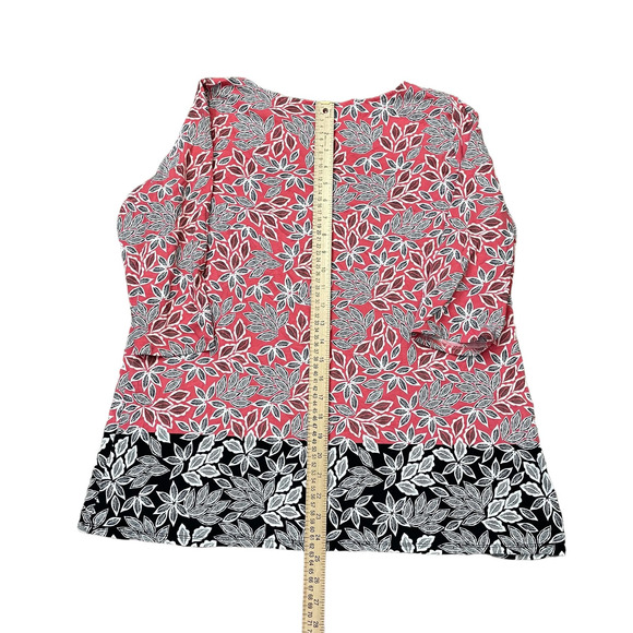 J. Jill Pullover Top Womens L Petite Multicolor Block Floral Crew Neck Tunic Tee - Picture 10 of 11